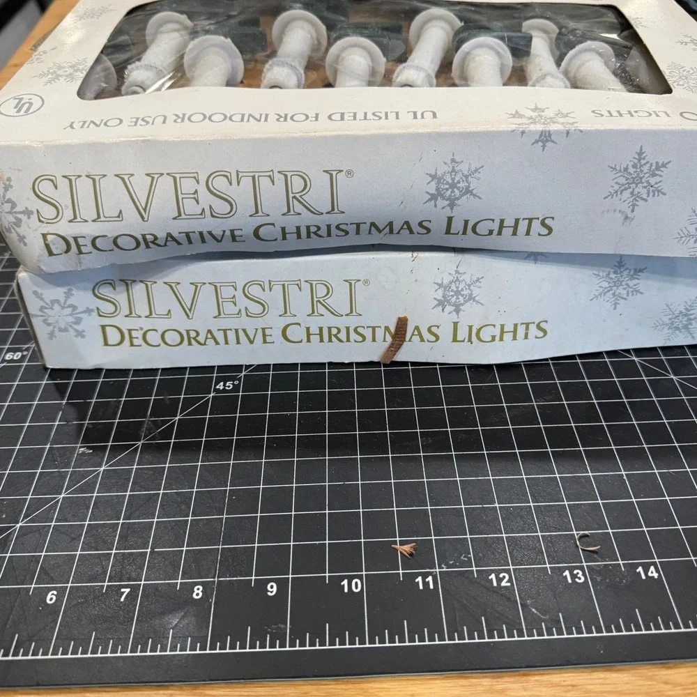 Silvestri Vintage Christmas Lights Clip On Candle 10 Light String Lot of 2 Boxes